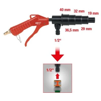 Image de KS TOOLS 515.1216 Pistolet à air comprimé 19, 29, 32, 36,5, 40 1/4 6,3