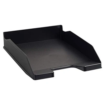 Image de Exacompta Réf. 113014D Lot de 6 corbeilles à courrier COMBO MIDI ECOBLACK dimensions 34,6x25,5x6,5 cm pour documents au format A4 + couleur noir certifié Ange Bleu