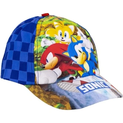 Image de Casquette Avec Visière Incurvée Sonic Bleue 4 à 8 ans Broderies de la Collection pour Enfants Scratch Réglable Produit Original Conçu en Espagne