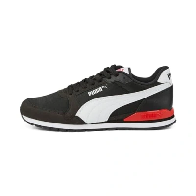 Image de Puma St Runner V3 Mesh, Basket Mixte, Noir Blanc High Risk Rouge, 42.5 EU