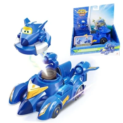 Image de Super Wings Spinning Jerome &amp; Vehicle, Jouet de Combat 2 en 1 pour Les Enfants 3, 4, 5, 6, 7 et 8 Ans.