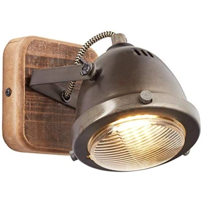 Image de BRILLIANT lampe Carmen Spot mural en bois acier brûlé/bois 1x PAR51, GU10, 5W, adapté aux lampes à réflecteur (non incluses) Échelle A ++ E Tête pivotante