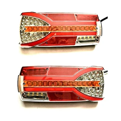 Image de MelTruck® Lot de 2 feux arrière LED 7 fonctions 12/24 V pour camion, remorque, clignotants dynamiques (gauche et droite)