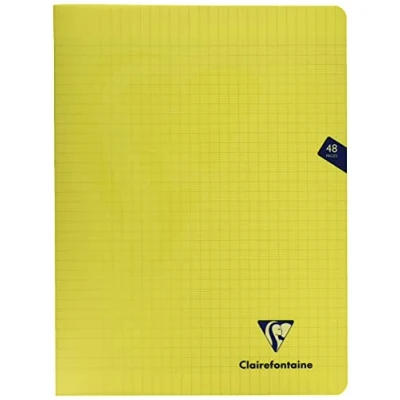 Image de Clairefontaine 343311C Un Cahier Agrafé Mimesys Jaune 24x32 cm 48 Pages Grands Carreaux Papier Blanc 90 g Couverture Polypro