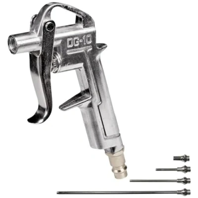 Image de Einhell Pistolet à air 4 buses (kit de 5 accessoires pour compresseurs, pression 2 8 bar, incluses : 20, 50, 95 et 220 mm)