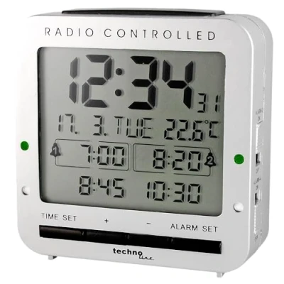 Image de Technoline WT 245 Réveil Radio piloté 4 alarmes Argenté
