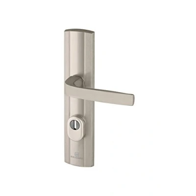 Image de Bricard 9910151 Ensemble de Poignées Blindées sur Plaque Expression Béquille pour Porte d’Entrée (pour Cylindre Européen), Coloris INOX
