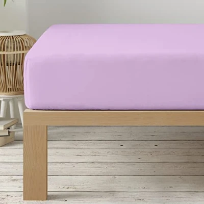 Image de Degrees Home Collection Drap Housse 150X190X33 cm Régable Microfibre de Polyester bróssé Lilas
