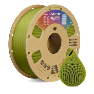 Image de OVERTURE PLA Filament 1.75mm, Bobine de 1kg(2,2lbs), Précision dimensionnelle +/ 0,02 mm (Vert Oliva)