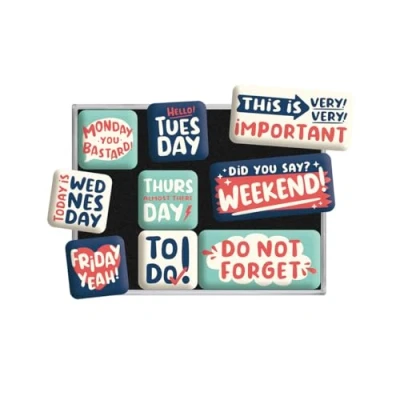 Image de Nostalgic Art Aimants pour frigo rétro, 9 pièces, Happy Week Idée de Cadeau avec Un Beau Message, décoration Tableau magnétique, Design Vintage