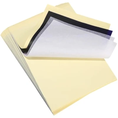 Image de 100 Feuilles de Papier Transfert pour Tatouage, 4 Couches A4 Stencil Tatouage Transfert, Usage Commercial et Personnel, Adapté aux Fournitures