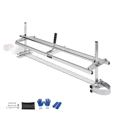 Image de VEVOR Gruminette Scierie Mobile Portable 36 122 cm Barre de Guidage en Acier Galvanisé avec Épaisseur Coupe 5,08 300 mm Transversale Moulin à Scie Chaîne Tronçonneuse pour Constructeur