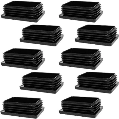 Image de Enkotrade Lot de 4 bouchons à lamelles pour tubes rectangulaires 50 x 20 mm En plastique polyéthylène qualité supérieure
