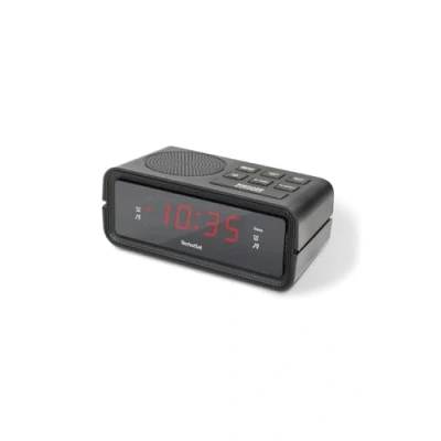 Image de TechniSat DIGICLOCK 2 Radio réveil FM compact (Deux alarmes, fonction snooze, écran LCD réglable, alimentation secteur et batterie) noir