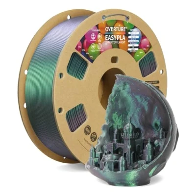 Image de OVERTURE Shimmer EASY PLA Filament 1.75 mm, d&#039;imprimante 3D 1kg (2.2 lb), Précision dimensionnelle de +/ 0,02mm(Shimmer Vert Foncé)