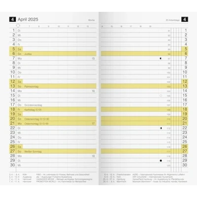 Image de rido/idé Calendrier mensuel de rechange, modèle M, 2025, 2 pages = 1 mois, format A6, 32 pages, blanc