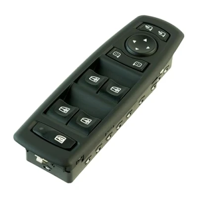 Image de Bouton leve vitre compatible pour Megane 3, Laguna Fluence (2007 2016) commande lève avant gauche (conducteur) AVEC rétroviseurs rabattables 809610006R