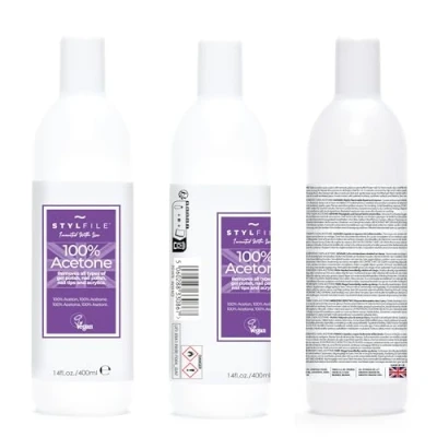 Image de Stylfile 100% Acétone Dissolvant pour vernis gel, 400 ml