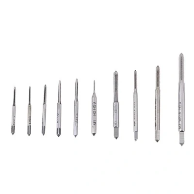 Image de Tarauds à Main, 10pcs Filetage Métrique Machine M1, M1.2, M1.4, M1.6, M1.7, M1.8, M2, M2.5, M3, M3.5