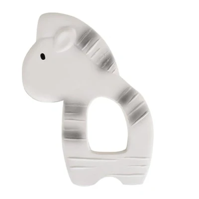 Image de Tikiri 8591505 Anneau de dentition en caoutchouc naturel zèbre pour bébé à partir 0 mois Blanc