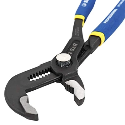 Image de S&amp;R Pince multiprise avec mécanisme de réglage rapide, CR V, poignées double revêtement. (300 x 40 mm)