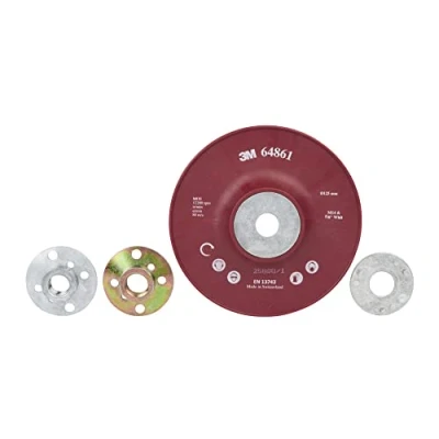 Image de 3M Disque support nervuré et dur pour disques abrasifs Cubitron II Diamètre 115mm 1 x plateau de ponceuse meuleuse en rouge