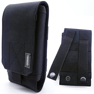 Image de scozzi Étui de Ceinture Pochette Téléphone Holster Verticale Molle Smartphone Universel p.e. Compatible avec Samsung S24 S23 S22 S21 A55 A54 pour iPhone 15 14 13 12 11 XR FE Plus Ultra Mini Lite Pro