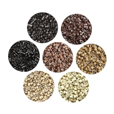Image de 1000 pcs micro anneaux pour extension cheveux perle en silicone 5.0X3.0X3.0mm (Noir)