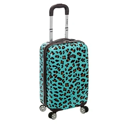 Image de Rockland Safari Valise Rigide à roulettes pivotantes, Léopard Bleu, Taille Unique, Melbourne Extensible pivotantes