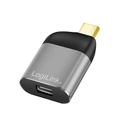 Image de Logilink Adaptateur USB 3.2 Gen2 Ultra HD 8K Type C (mâle) vers Mini DisplayPort (Femelle), Couleur : Noir/Gris