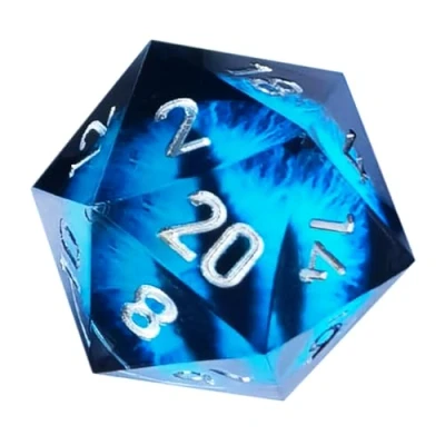 Image de BESCON Dragon&#039;s Eye Sharp Edged Polyhedral Dice Set of 7, Handmade for Role Playing Game