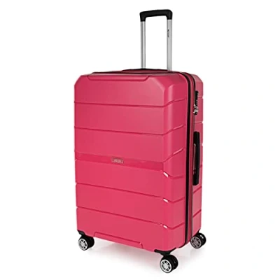 Image de JASLEN Valise Grande Taille Rigide 4 roulettes Résistante XXL Légère Soute Avion de Voyage en Matériau PP. Combinaison TSA, Fraise