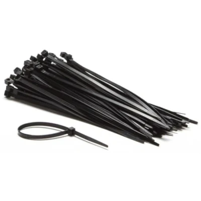 Image de Perel Ensemble d&#039;attaches câbles en nylon 4.6x200mm Noir, résistant aux UV, 100 pcs