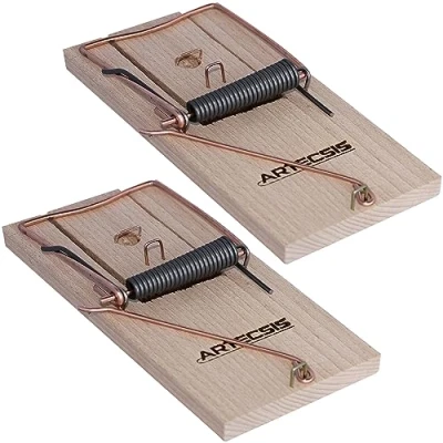 Image de ARTECSIS Lot de 2 Pièges à Rats en Bois I Grand piège sans Poison Tapette puissante Utilisation Simple, Réutilisable, Efficace