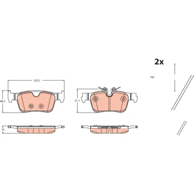 Image de TRW GDB2499 Jeu de plaquettes frein préparé pour indicateur d&#039;usure VOLVO: XC60 II, V90 II Break, V60