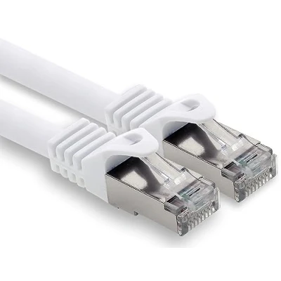 Image de freiwerk 7,5 m blanc 1 pièce câble réseau CAT.7 de raccordement Ethernet Lan s FTP LSZH PIMF 10GB prise RJ45 Cat6a