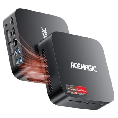 Image de ACEMAGIC K1 Mini PC, AMD Ryzen 5 7430U (6C/12T, jusqu&#039;à 4,3 GHz), 32Go DDR4 512Go M.2 2280 SSD Ordinateur de Bureau BT 5.2/WiFi 6/Type C/W11 Pro/4K UHD Tour PC avec VESA pour école/Bureau