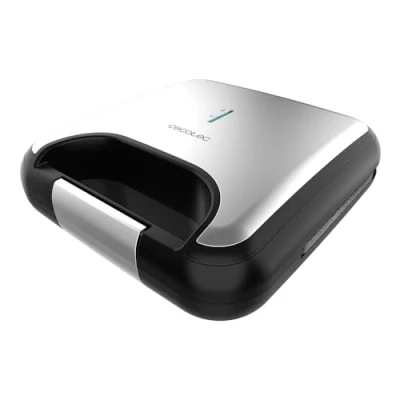 Image de Cecotec Grille sandwich Rock&#039;nToast Classic +. 800 W, 2 Sandwiches avec Finitions en Acier Inoxydable, Plaques Triangulaires Revêtement Antiadhésif, Sans PFOA, Poignée à Toucher Froid