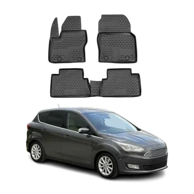 Image de OMAC 2609444 Ensemble de tapis sol Caoutchouc, ETP (élastomère thermoplastique) 4 noir FORD: C Max 2