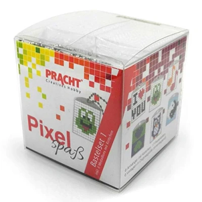 Image de Pracht Creatives Hobby Pixel P90006 63501 Kit de bricolage amusant 1 pour enfants, système d&#039;assemblage simple avec des petites pierres en bioplastique créer 6 porte clés (médaillons)