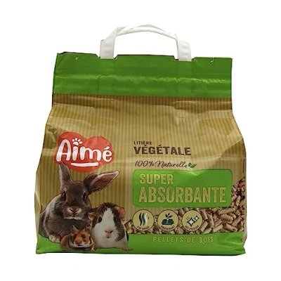 Image de Aimé Litière Petits Animaux PROP&#039;Nature 5L Biodégradable et Super Absorbante à Granulés de Bois Lapin, Cochon d&#039;Inde, Hamster, Souris, Cobaye Jusqu&#039;à 3 Semaines d&#039;Utilisation