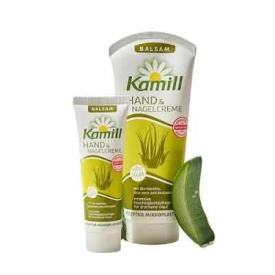 Image de Lot de 3 crèmes pour les mains et ongles Kamill Balsam (3 x 100 ml) Offre un soin intensif, une hydratation protection à l&#039;huile d&#039;avocat l&#039;aloe vera