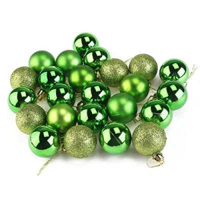 Image de Toyvian Boules de Sapin Noel Arbre incassable Ornements Decorations Boule Parfaite Suspendue Vert 1 6 x 24 Pack
