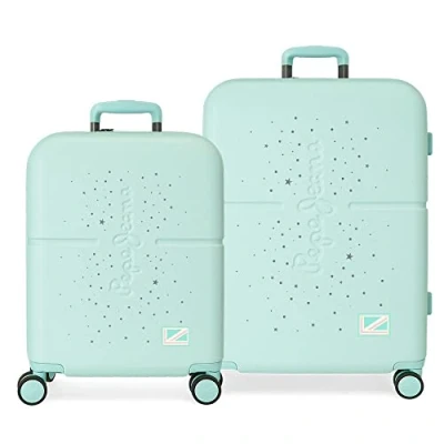 Image de Pepe Jeans Jane Ensemble de valises Turquoise 55/70 cm Rigide ABS Fermeture TSA Intégré 116 L 7,54 kg 4 Roues Doubles Bagage à Main