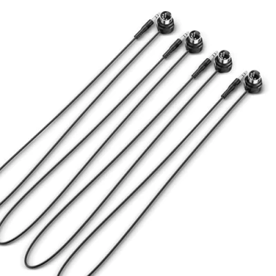 Image de CME TRS MIDI Cable 4 Pack Câble droit Type A (3.5mm 1/8&quot;) vers DIN 5 broches coudées, 2FT / 60CM Parfait pour les espaces compacts et le patching