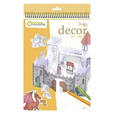 Image de Avenue Mandarine GY135C Une boite Graffy Decor comprenant 14 planches à colorier et assembler À partir de 6 ans CHÂTEAU FORT