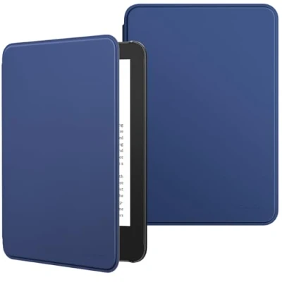 Image de MoKo Étui Compatible avec 6&quot; Kindle 11e Génération Version 2024/2022 &amp; Internationale, Coque Légère Réveil/Sommeil Automatique pour Liseuse 2024 Gén., Marine Bleu