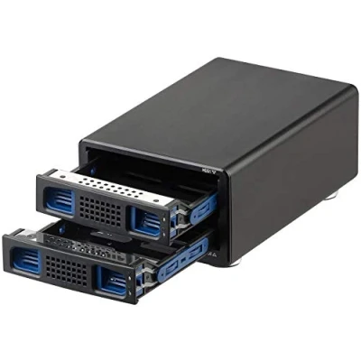 Image de Boîtier USB 3.0 pour 2 disques durs SATA 2,5&quot; et 3,5&quot; XYSTEC RAID 0/1 16 To Noir