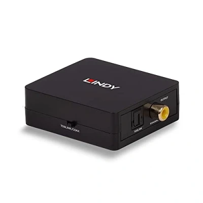 Image de Convertisseur audio LINDY 2 voies numérique SPDIF Toslink 192kHz Noir