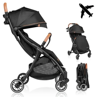 Image de LIONELO Julie One Poussette légère pour nouveau nés jusqu&#039;à 22 kg compacte pliable réglable et inclinable Dossier ventilé Auvent étendu Chancelière Moustiquaire